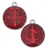 999° Silver Antique Plated/ 5µm/ Transparent Red