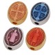 Enameled Zamak Bead Oval with Jesus 8x10mm Ø1.9mm