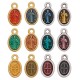 Enameled Zamak Charm Oval Cross & Jesus 8x11mm