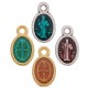 Enameled Zamak Charm Oval Cross & Jesus 8x11mm