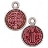 999° Silver Antique Plated/ 5µm/ Transparent Red