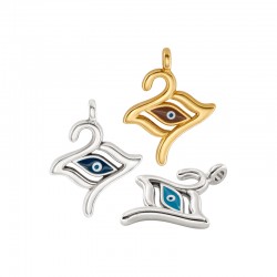 Μεταλλικό Ζάμακ Μοτίφ "27" με Μάτι & Σμάλτο 17x18mm/2mm Ø2mm