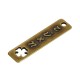 Pendentif Rectangulaire en Zamak τύχη avec Trèfle à Quatre Feuilles 12X45 mm