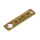 Pendentif Rectangulaire en Zamak τύχη avec Trèfle à Quatre Feuilles 12X45 mm