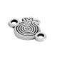 Conector de Metal Zamak Granada con Ojo y Esmalte 8x9mm