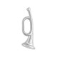 Zamak Pendant Trumpet 13x37mm