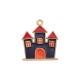 Enameled Zamak Pendant Haunted House 22x24.5mm