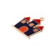 Enameled Zamak Pendant Haunted House 22x24.5mm