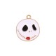 Enameled Zamak Pendant Round Skull 20x22.4mm