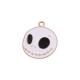 Enameled Zamak Pendant Round Skull 19.39x21.8mm