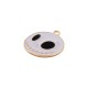 Enameled Zamak Pendant Round Skull 19.39x21.8mm