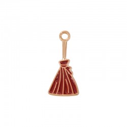 Enameled Zamak Pendant Broom 11.2x23.4mm