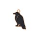 Enameled Zamak Pendant Crow 12.3x24.3mm