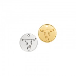 Zamak Charm Round Bull Head 12mm/2mm Ø1.2mm