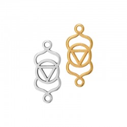 Zamak Connector The Third Eye Chakra 10x22mm/1.3mm Ø1.6mm