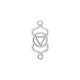 Zamak Connector The Third Eye Chakra 10x22mm/1.3mm Ø1.6mm