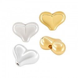 Zamak Bead Heart 11x8mm/5mm
