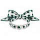 Bracelet with Green Polka Dot Scarf, Silver Rings & Bow