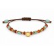 Bracelet with Turquoise, Terracotta Beads & Brown Cord