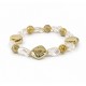 Bracelet with White Pearls & Irregular Gold Beads