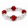 Silver/ Red/ White