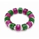 Bracelet with Pink-Green Beads & Pearls
