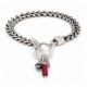 Silver Statement Foxtail Bracelet with T-Bar Clasp