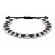 Hematite Bracelet with Small Round Beads & Bar Spacers