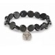 Bracelet with Flat Hematite Beads & Silver Bull Charm