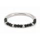Bracelet with Silver Half-Bangle & Round Hematite Beads