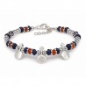 999° Silver Antique Plated/ 5µm/ Blue/ Orange
