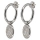 Silver Earrings with Miraculous Medal of the Virgin Mary