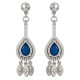 Silver Drop Earrings with Blue Teardrop & Star Charms