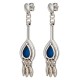 Silver Drop Earrings with Blue Teardrop & Star Charms