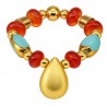 24K Gold Plated/ 0.12µm/ Red/ Turquoise