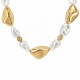 Gold Necklace with Irregular Acrylic Beads & Pearls