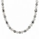 Silver Necklace with Small Irregular Silver & White Beads