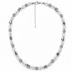 Silver Necklace with Small Irregular Silver & White Beads