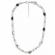 Silver Statement Necklace with Pearls & Organic Elements