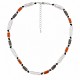 Necklace with Baroque Pearls, Amber Tubes & Black Knots