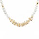 Necklace with White Pearls, Gold Bars & Baroque Pearls