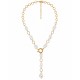 Necklace with Baroque Pearls, Gold Rings & Toggle Clasp