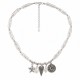 Necklace with Baroque Pearls, Silver Eye, Star & Moon