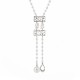 Necklace with Hammered Silver Plates & Pearl Chain Drops