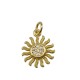 Pendentif soleil en Métal/Laiton avec Zircons 13mm