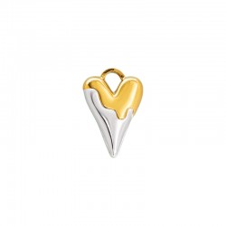 Stainless Steel 30 Charm Heart 17x15mm