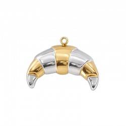 Enameled Stainless Steel 304 Pendant Croissant 28x16mm