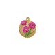 Stainless Steel 304 Charm Round with Flowers 20mm
