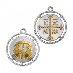 Stainless Steel 304 Pendant Coin "ICXC NIKA"  26x30mm/3mm