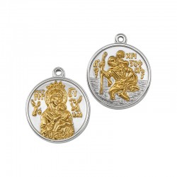 Stainless Steel 304 Pendant Round Coin 21x24mm/4mm